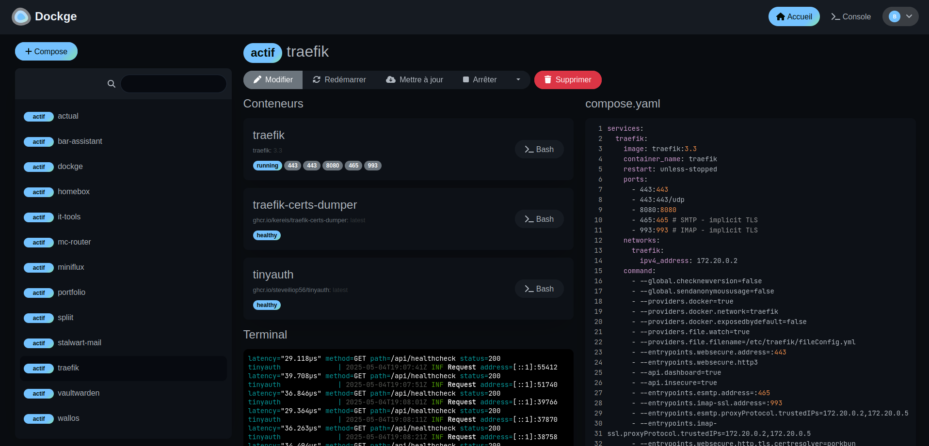 Interface Dockge